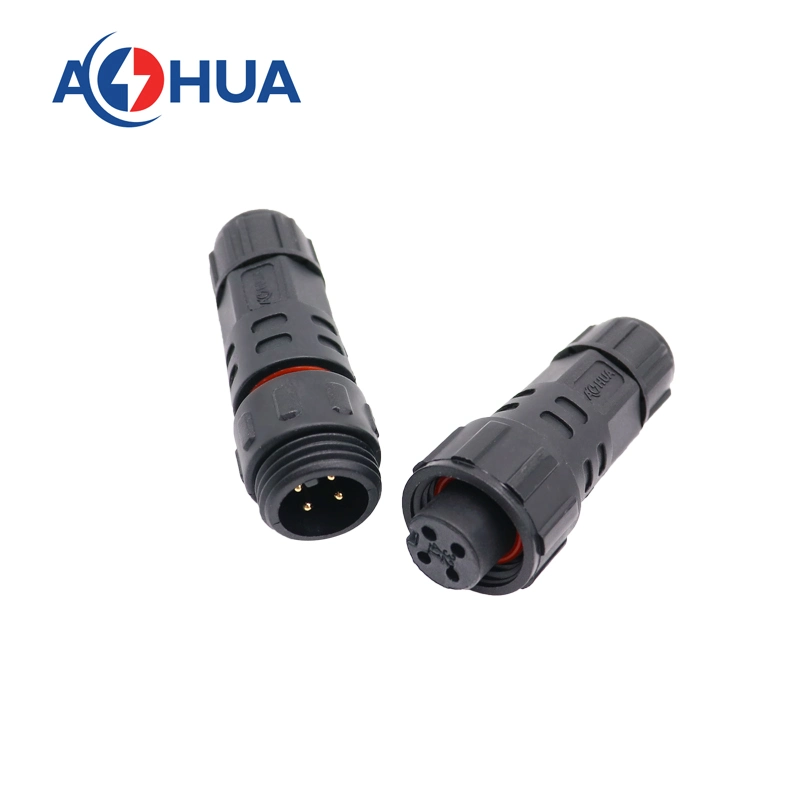 Outdoor IP67 Waterproof Power Cable 4 Pin Circular Connector for Street Light