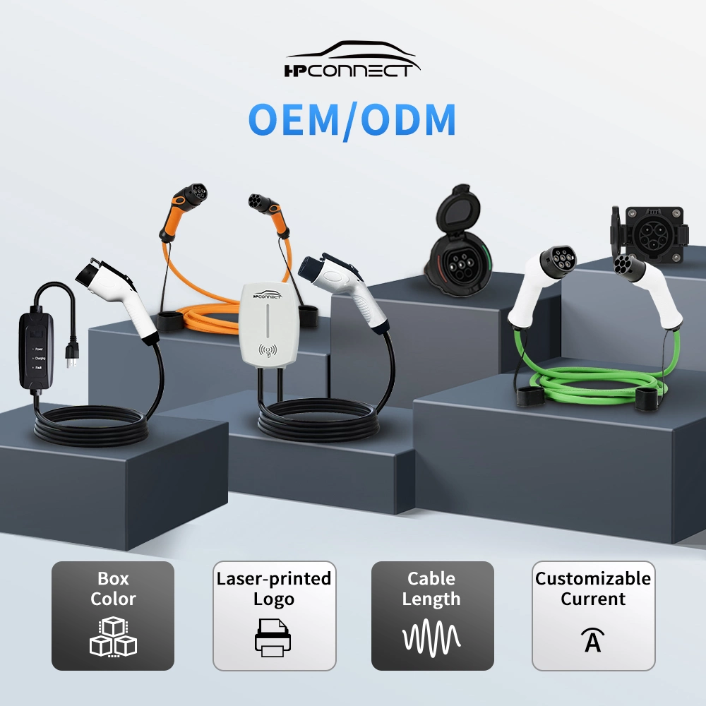 Without/5m/Customized Electric Car Charger Station EV Connector with 5m Cable