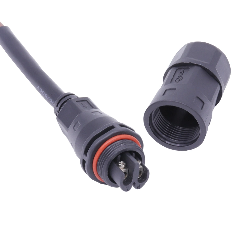 L Type Screw 2 Pin IP65 Waterproof Power Cable Connector for Street Light