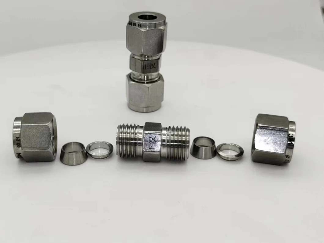 Stainless Steel Double Ferrule Male Connector, Stainless Steel Double Ferrules Metric Tube 2 mm to 38 mm Male Thread Connectors