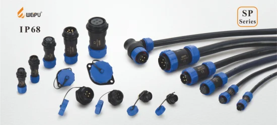 Weipu-Stecker Sp2112 IP68 wasserdichter Buchsen-Löt-Crimp-Stecker mit rückseitiger Mutternmontage